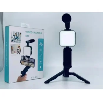 AY-49 Video Vlogger Kits With Microphone & LED Fill Light Mini Tripod