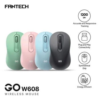Fantech Go W608 Wireless Mouse – Green Color