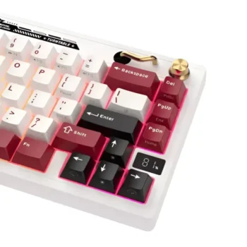 Features hot-swappable switches, gasket-mounted typing, RGB customizable lighting,